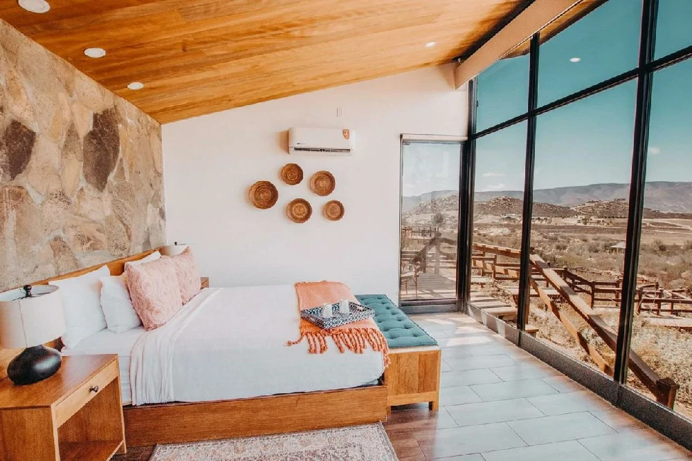 Habitación con jacuzzi en hotel contemplacion en Valle de Guadalupe, Baja California