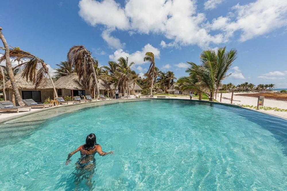 Habitación con jacuzzi en hotel maya-tulum-resort en Tulum, Quintana Roo